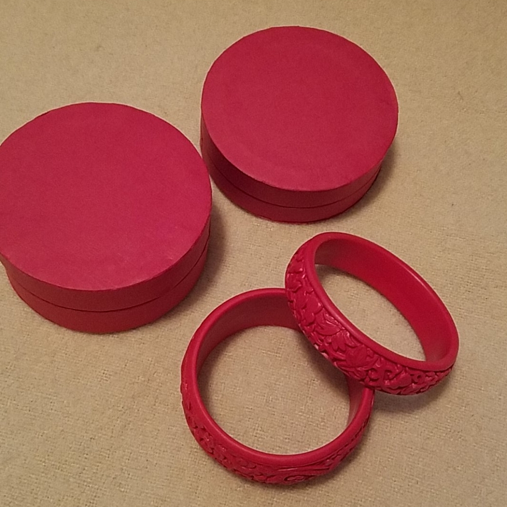 Cinnabar bangle bracelets
